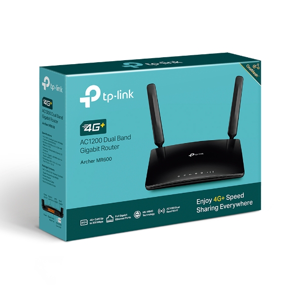 როუტერი რადიო ქსელი Archer MR600, TP-Link, 4G Cat6 AC1200 W